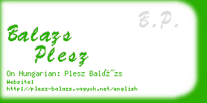 balazs plesz business card